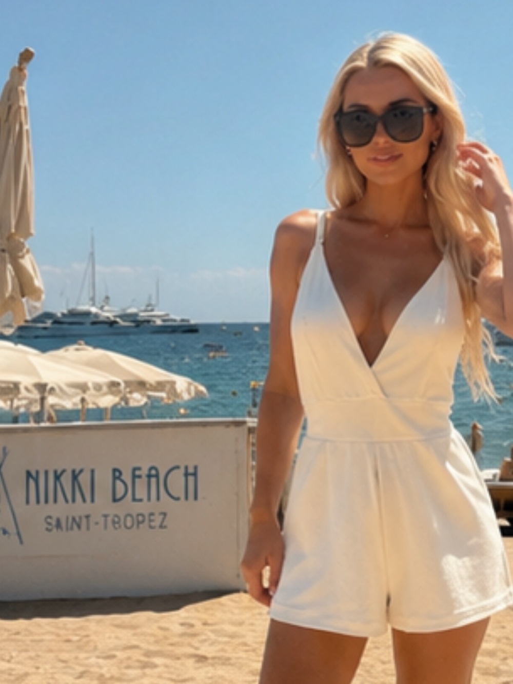 Love Culture White V-Neck Sleeveless Romper